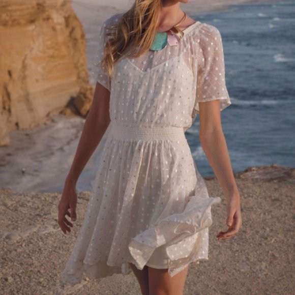 ANTHROPOLOGIE DRESS LEIFNOTES DOT-GLEAM ASYMMETRIC DRESS - Picture 7 of 9